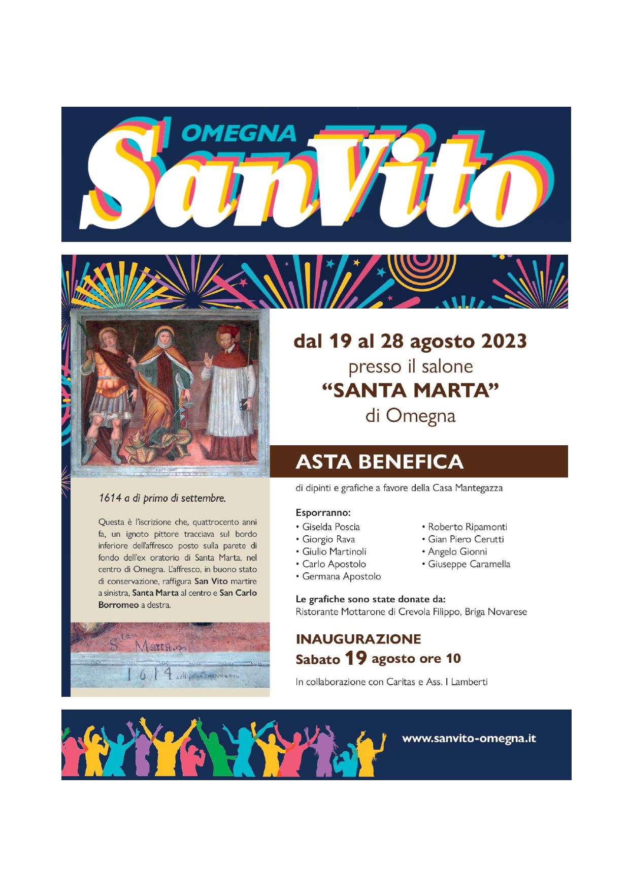 17 agosto 2023 - Asta benefica di dipinti a favore di Casa Mantegazza