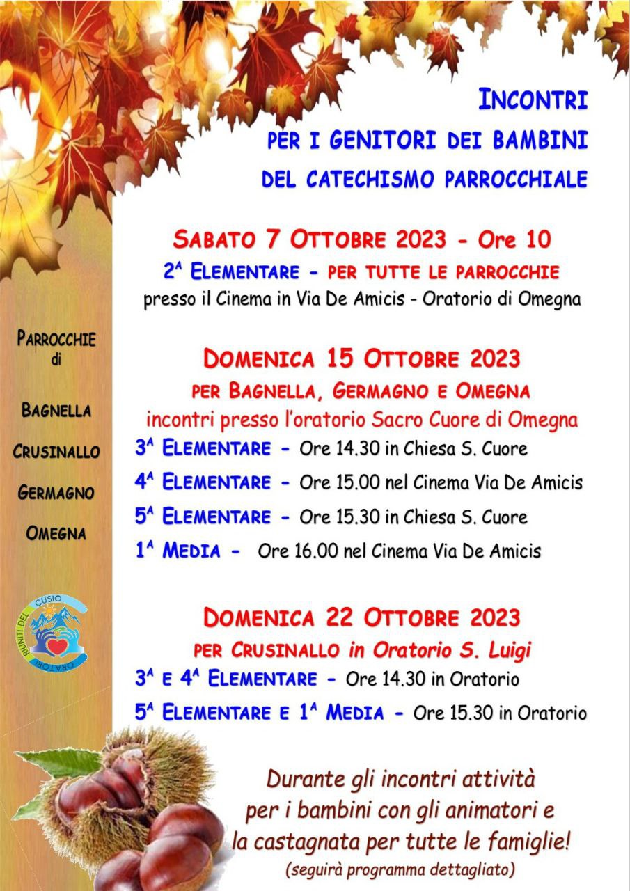 04 ottobre 2023 - Apertura anno catechistico 2023/2024